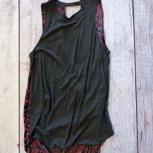 Grey and pink cheetah tank top